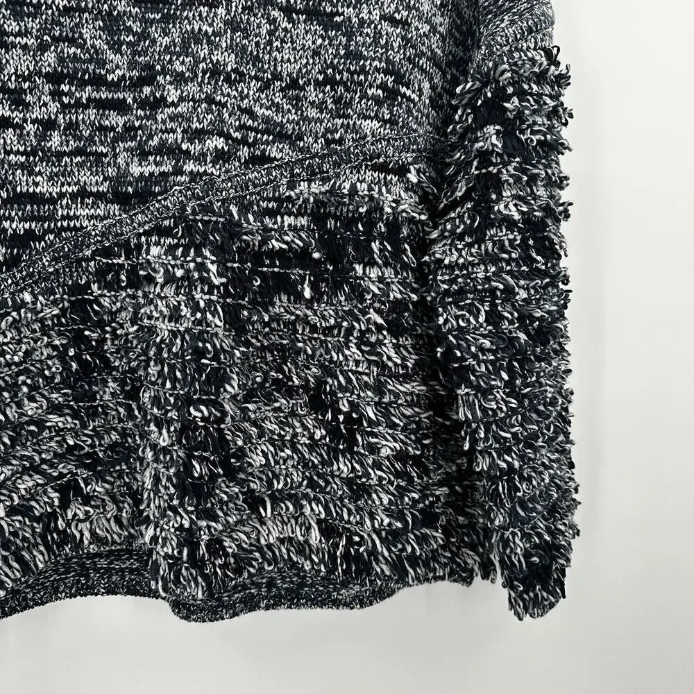 J Crew‎ Collection Sweater Womens Large Blue Shaggy Knit Popover Boxy Heavy